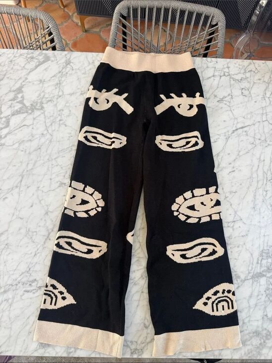 None Pants - Eyes Knit Wide Leg Pants Women’s Sz M